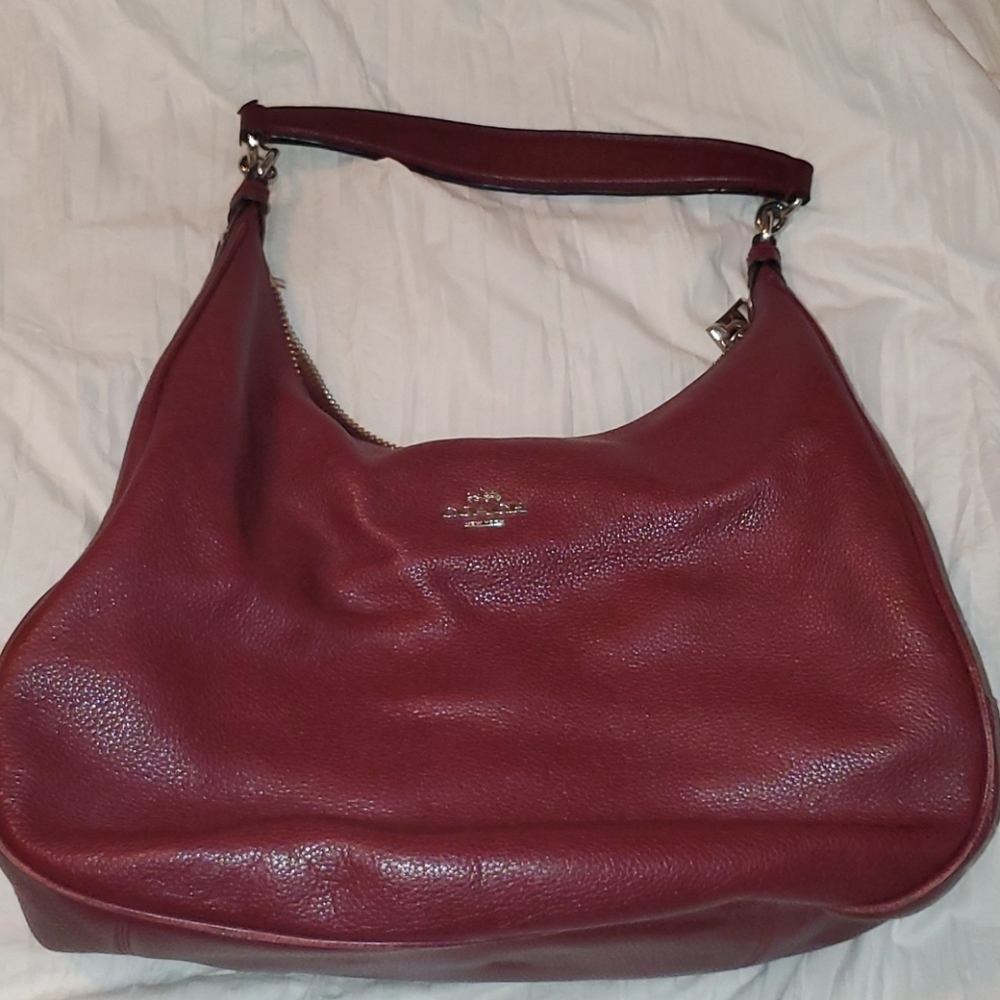 Maroon coach shoulder purse